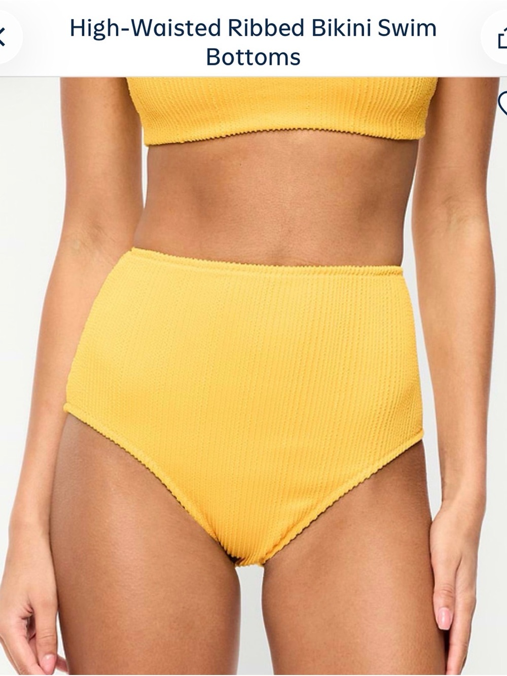 Old Navy Bright Yellow Ribbed High-Waist Bikini Set - Picture 4 of 7